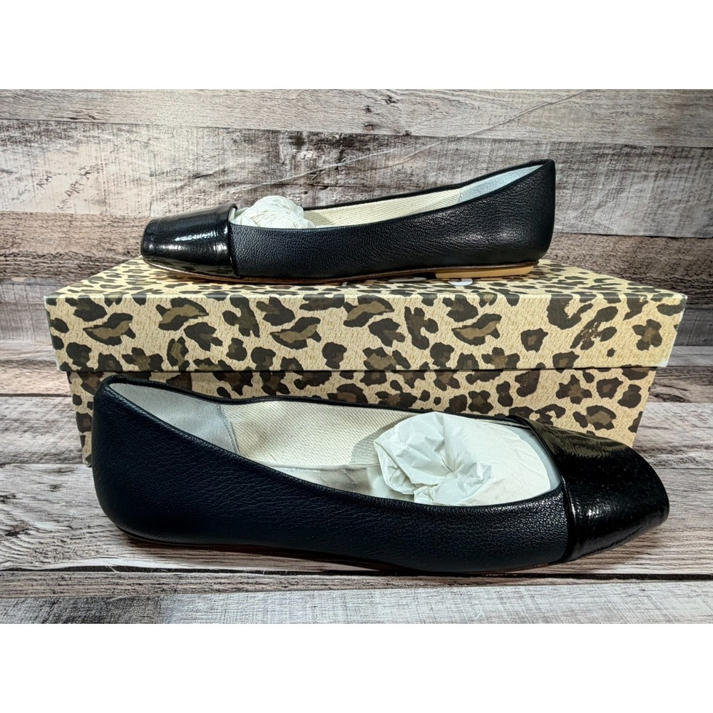 FS/NY Black Creaser Women Flat Shoes Black Leather Size 5.5